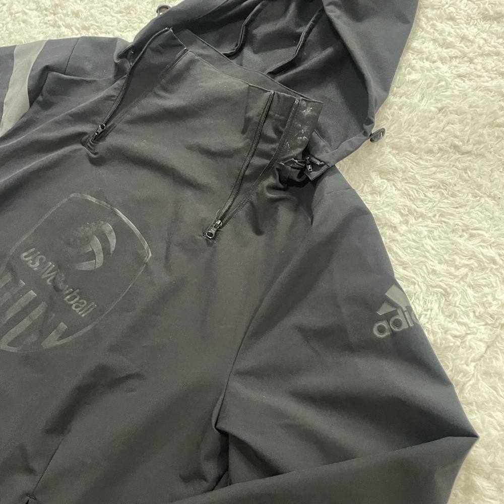 Adidas Men's Black Windbreaker with Gray Accents - Picture 13 of 16